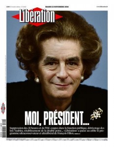 Fillon, a Thatcherite liberal? Libé cover page, 22 Nov.